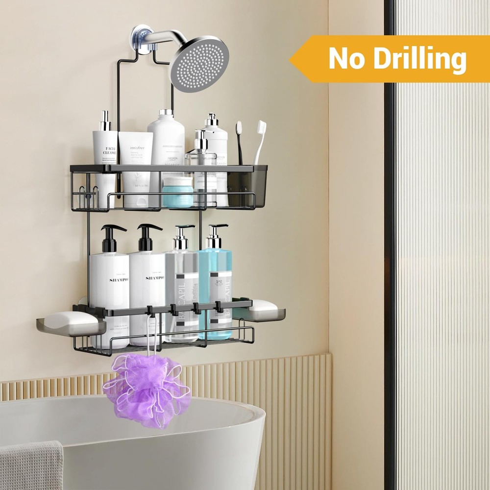 Shower Caddy Hanging Bathroom Organizer Rustproof Shelf for Inside Shower No...