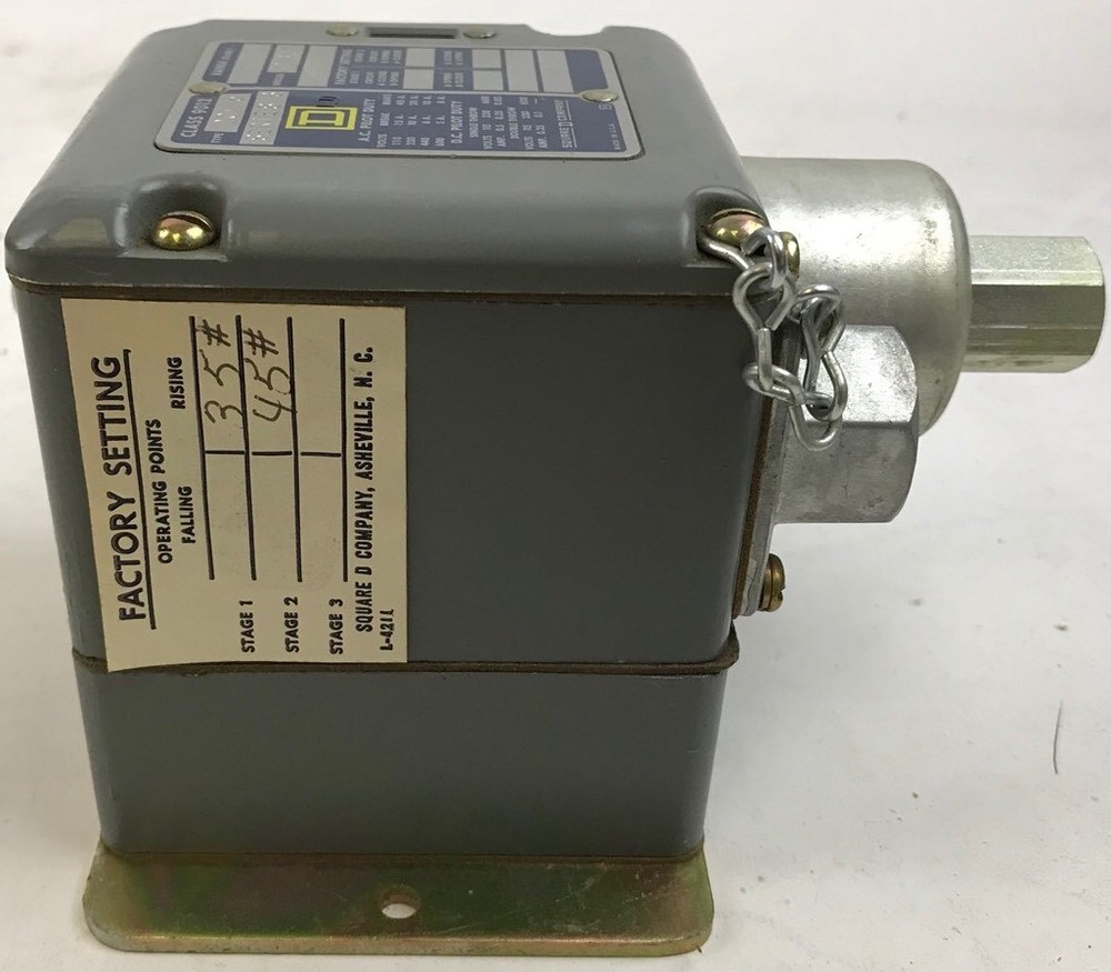 Square D Pressure Switch, 35-45 psi, class 9012, type DCW5, Series B