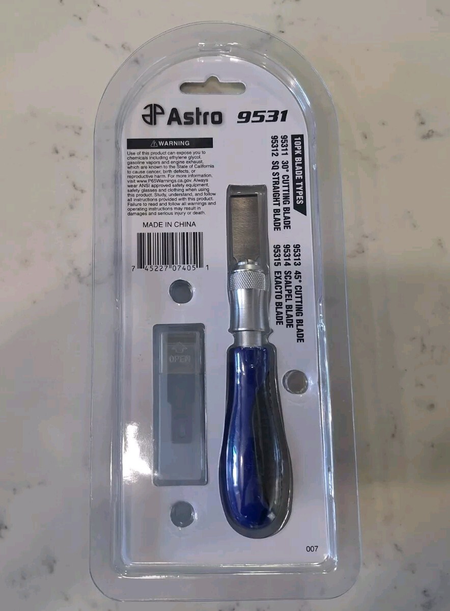 Astro Pneumatic AST-9531 Universal Razor Edged Scraper & 10 Blades