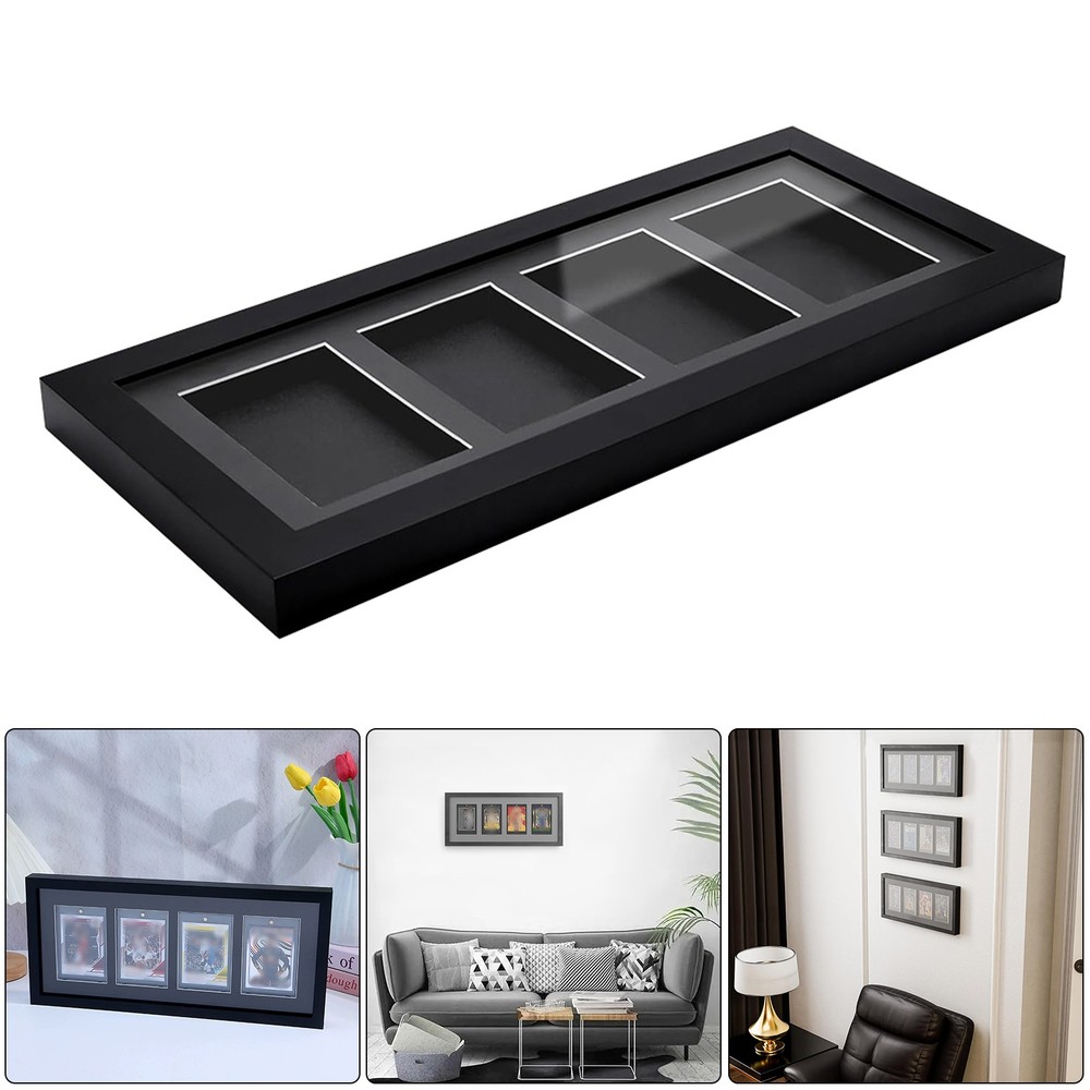 Trading Card Display Frame - Wall Mount Baseball Card Display 4 Standard Cards