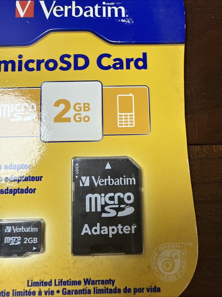 Verbatim microSD Card 2GB (w/SD adapter)
