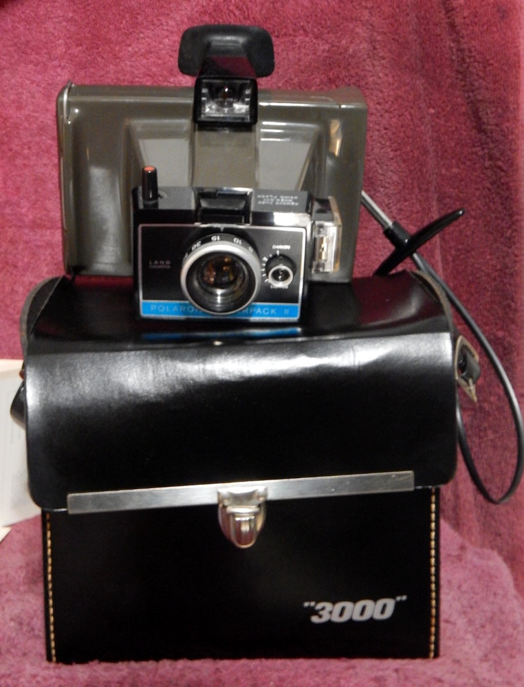 Polaroid 3000 Land Camera Colorpack II Leather Case + More