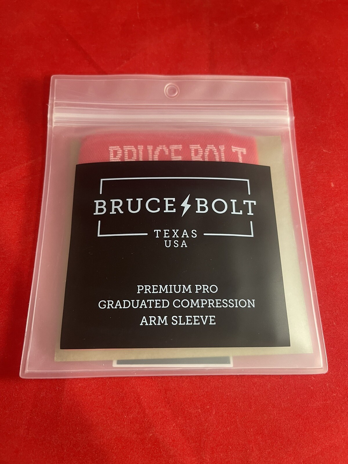 Bruce Bolt- RED- Baseball Arm Sleeve-Size: Adult (SM/MD) Older 2022 Version⚡️