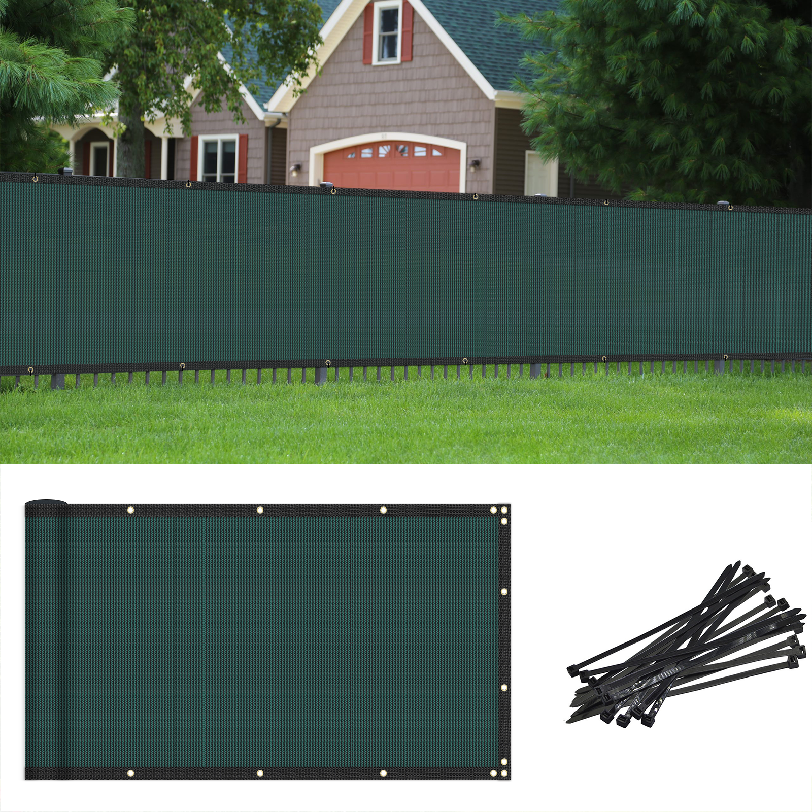 Custom 6'FT Privacy Screen Fence Green Commercial Windscreen Shade Cover 1-250FT