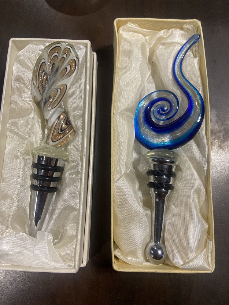 MURANO ART GLASS WINE CORKS PREOWNED