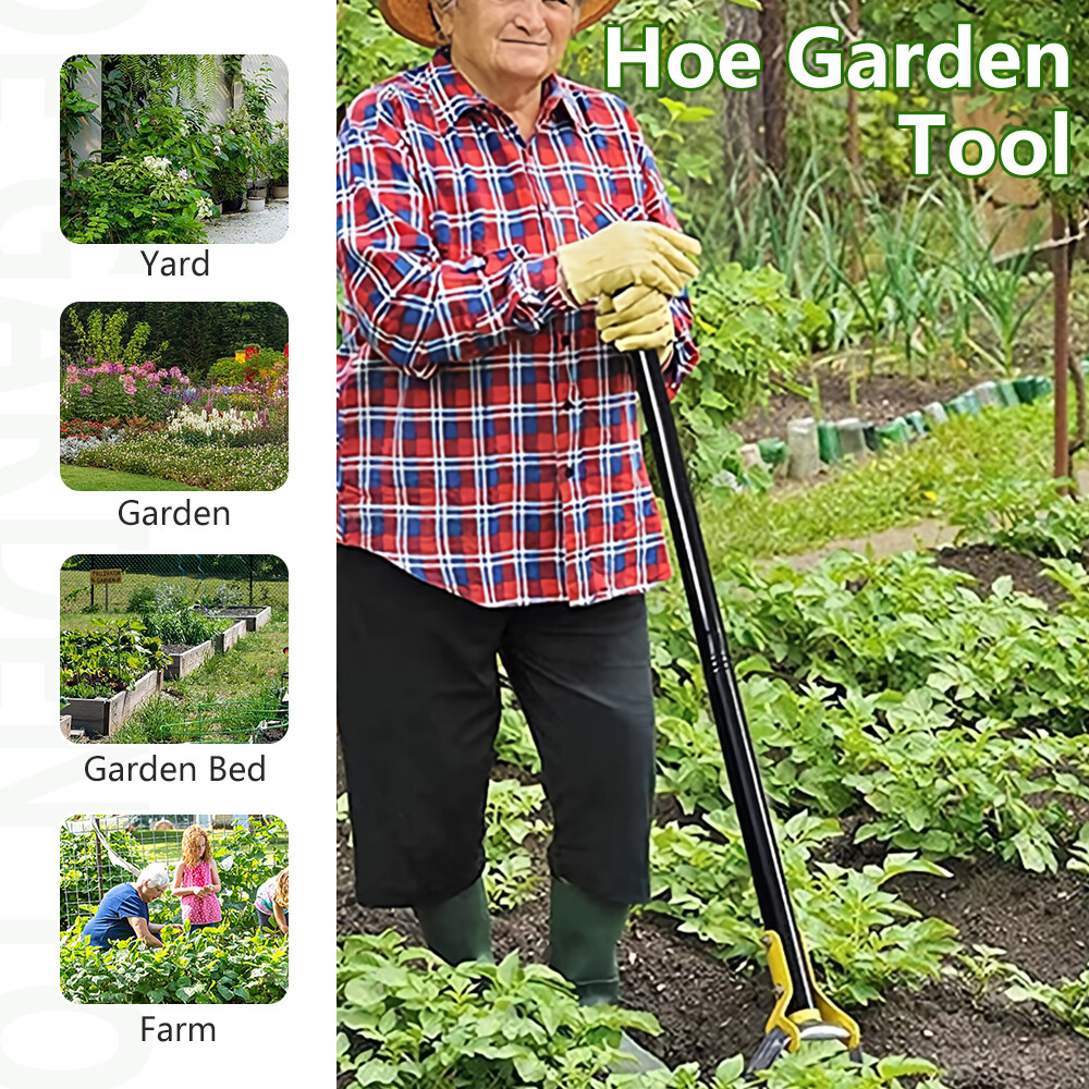 47" 59" 79" Adjustable Hoe Garden Tool Weeding Loop Stirrup Hoe Long Handle