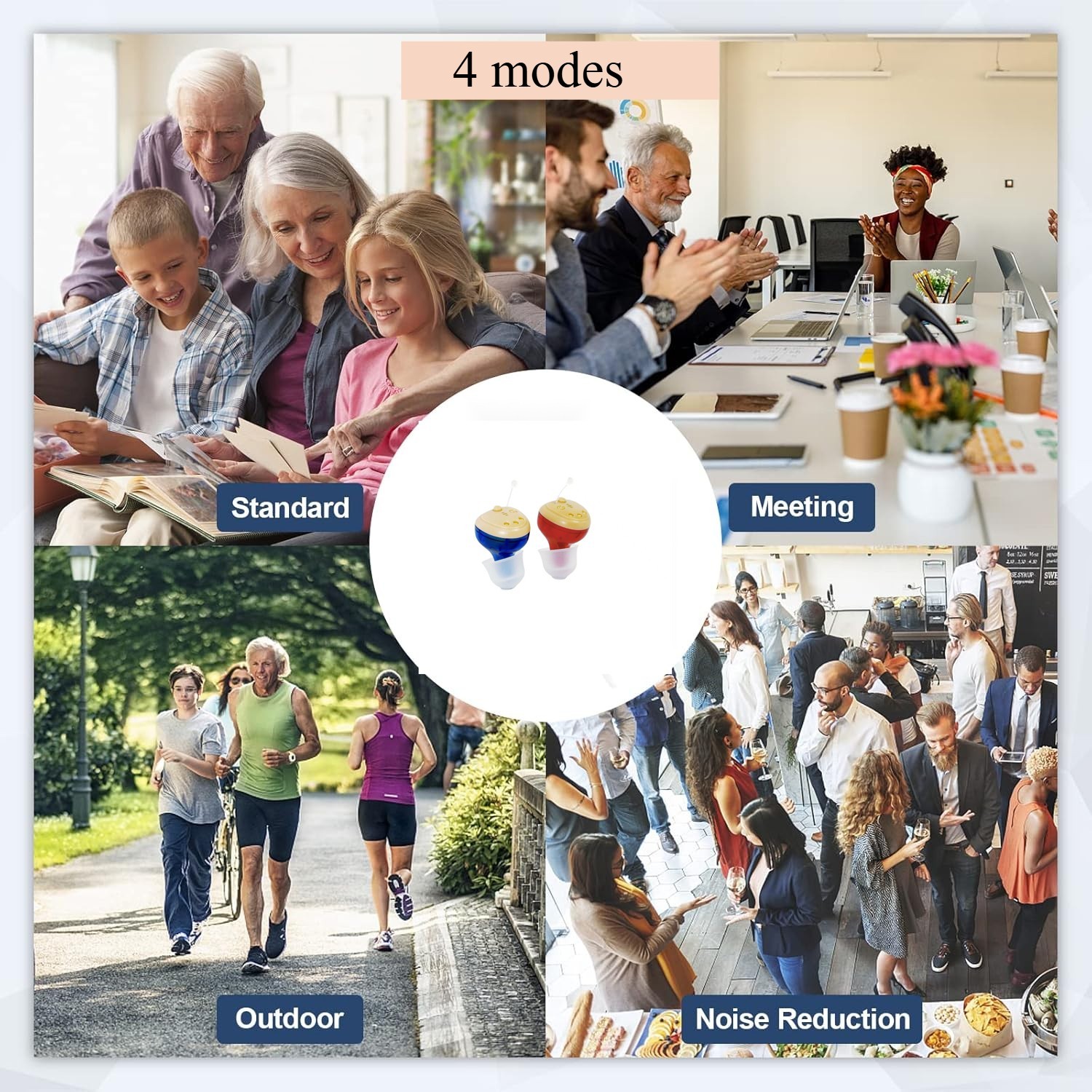 Bluetooth APP Control Hearing Aids Rechargeable For Seniors With Noise Reduction