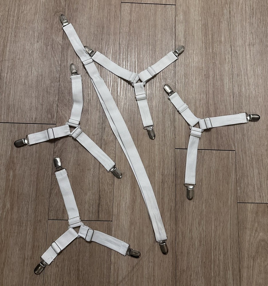 Adjustable Bed Sheet Holder Fastener Straps - 5 Pieces