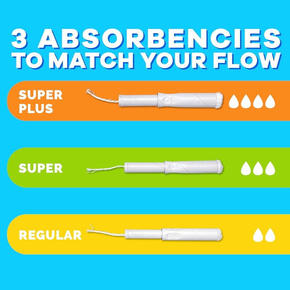 40 Count Unscented Biodegradable Tampons with Applicator - Super Plus Absorbency