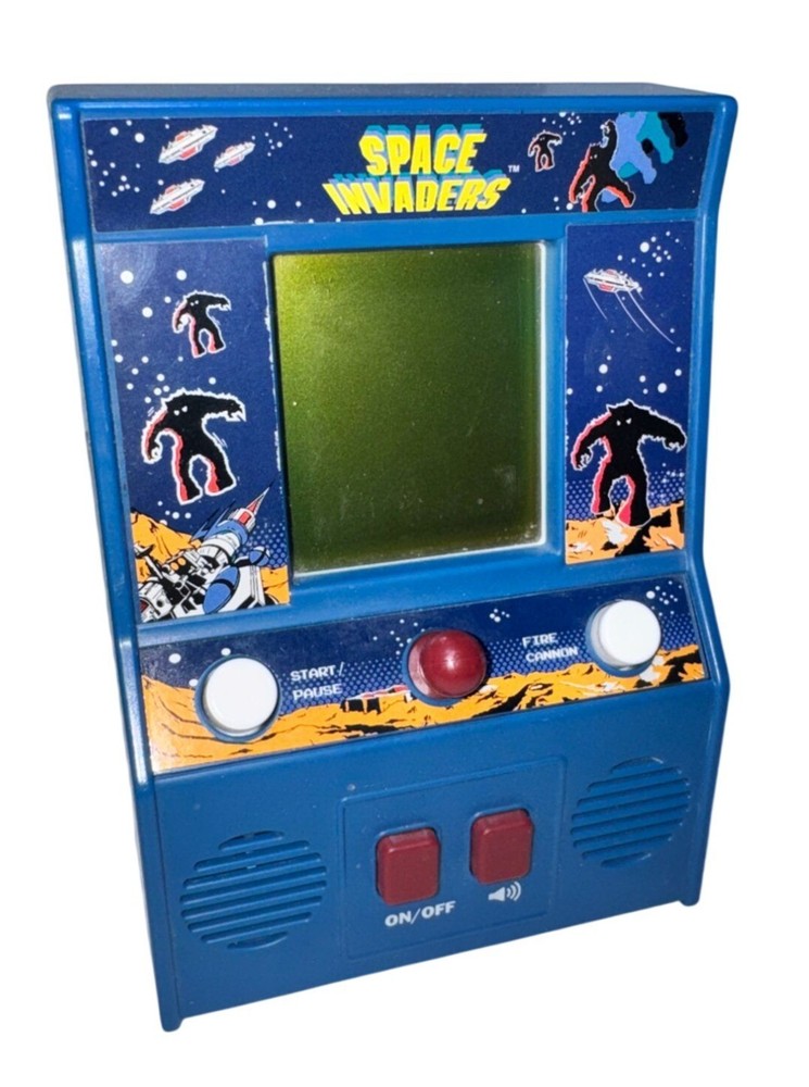 Space Invaders Retro Tabletop Arcade Electronic Game Blue Vintage