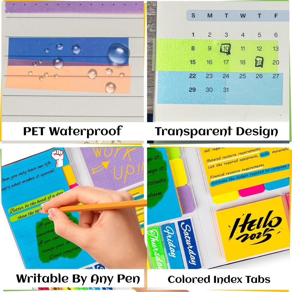 402 Sheets Sticky Notes Set,Multicolor Self-Stick Index Divider Memo,Adhesive...