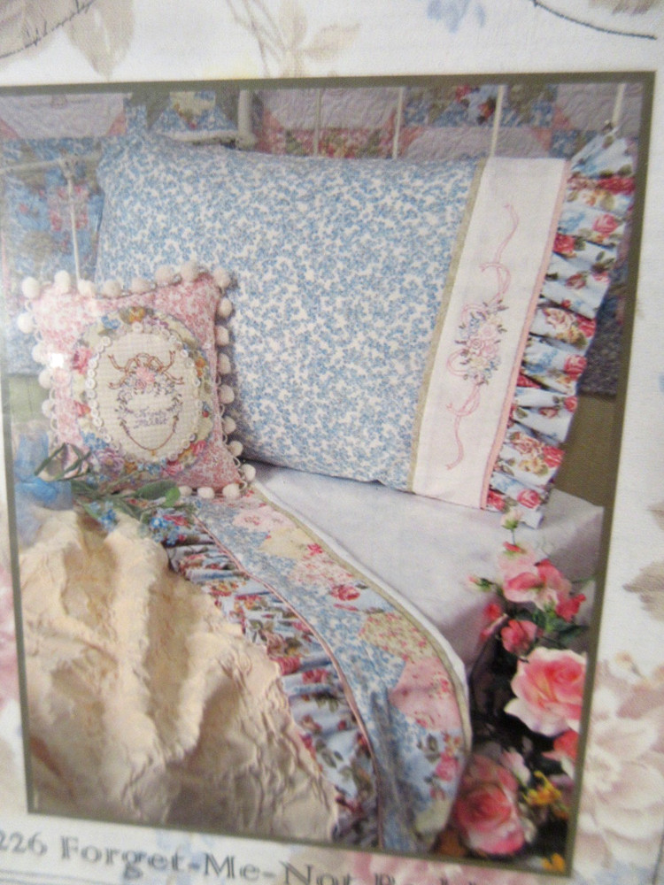 Crabapple Hill FORGET-ME-NOT BEDDING SET Embroidery Pattern #226