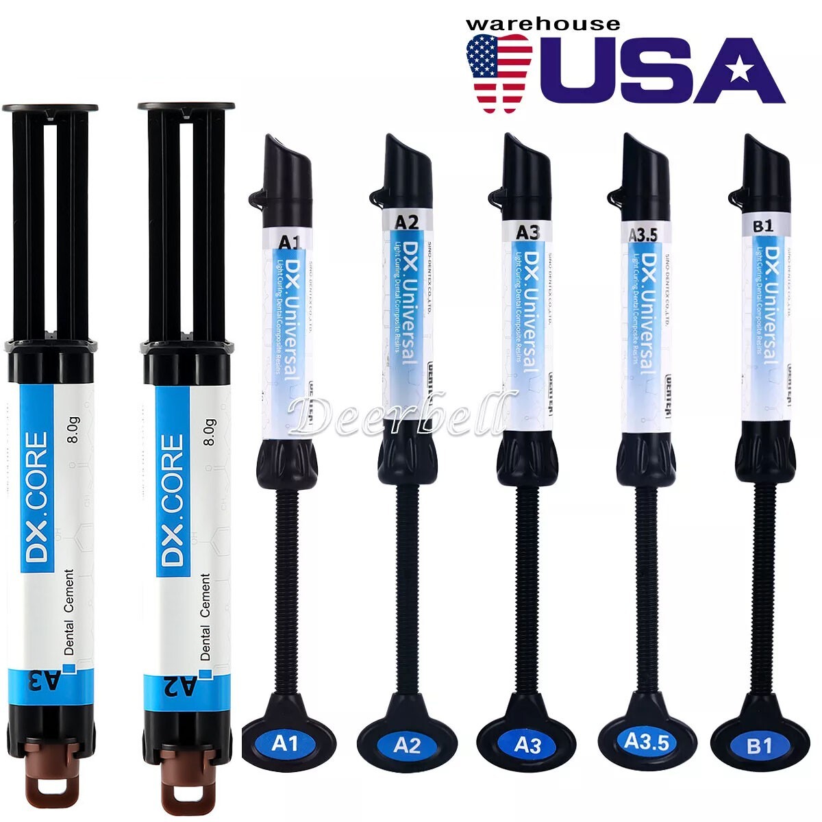 Dental Cure Light Composite Resin A1 A2 A3 A3.5 B1 Dual Cure Flowable A2 A3