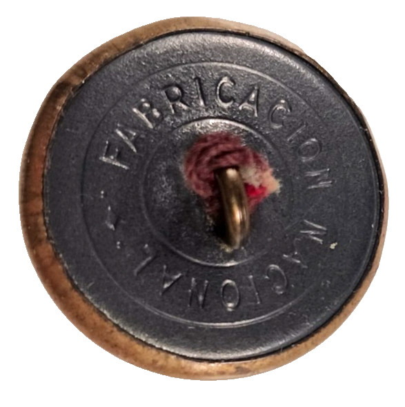 19th C. Spanish Army Eagle Crest Seal Uniform Button F3B