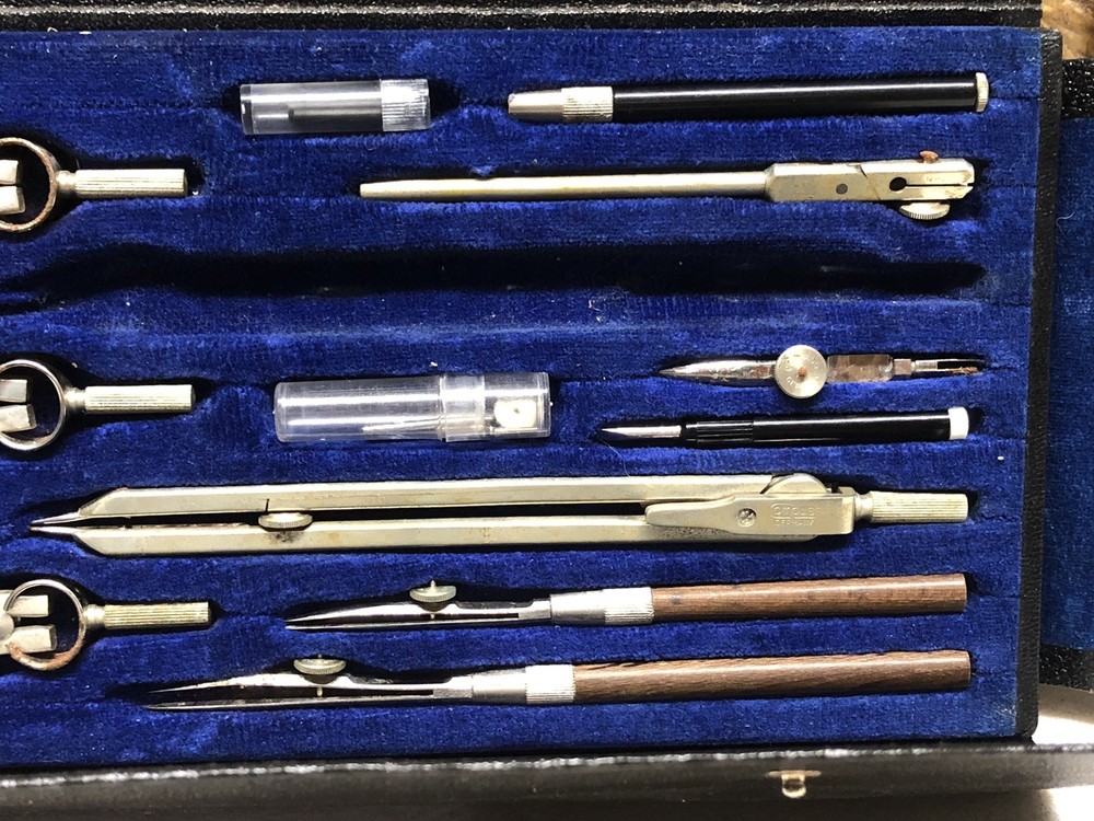Vtfg Compass #807 Drafting Engineering Drawing Tool Set US Government Incomplete
