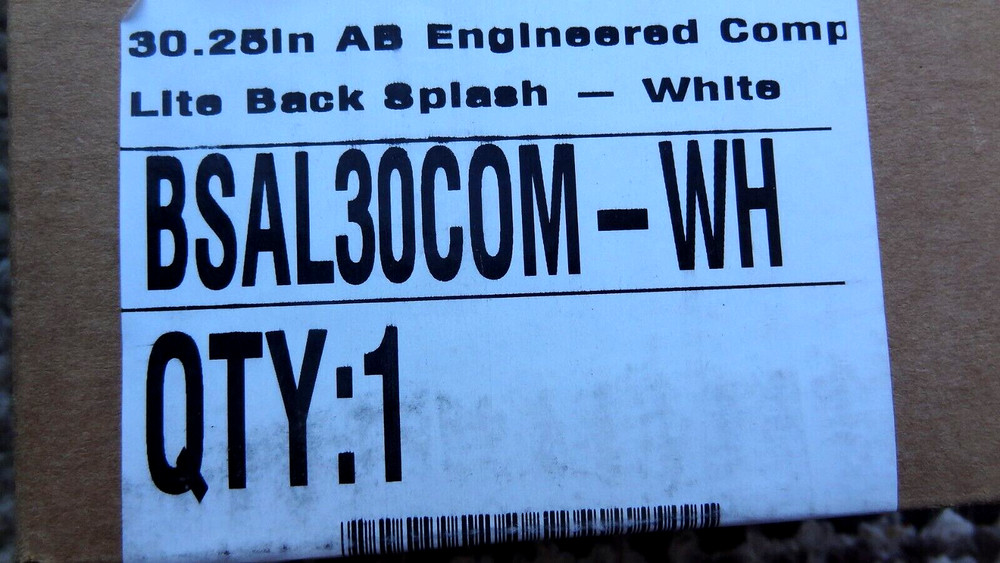 30.25 in. AB Engineered Comp Lite Vanity Backsplash White BSAL30COM-WH
