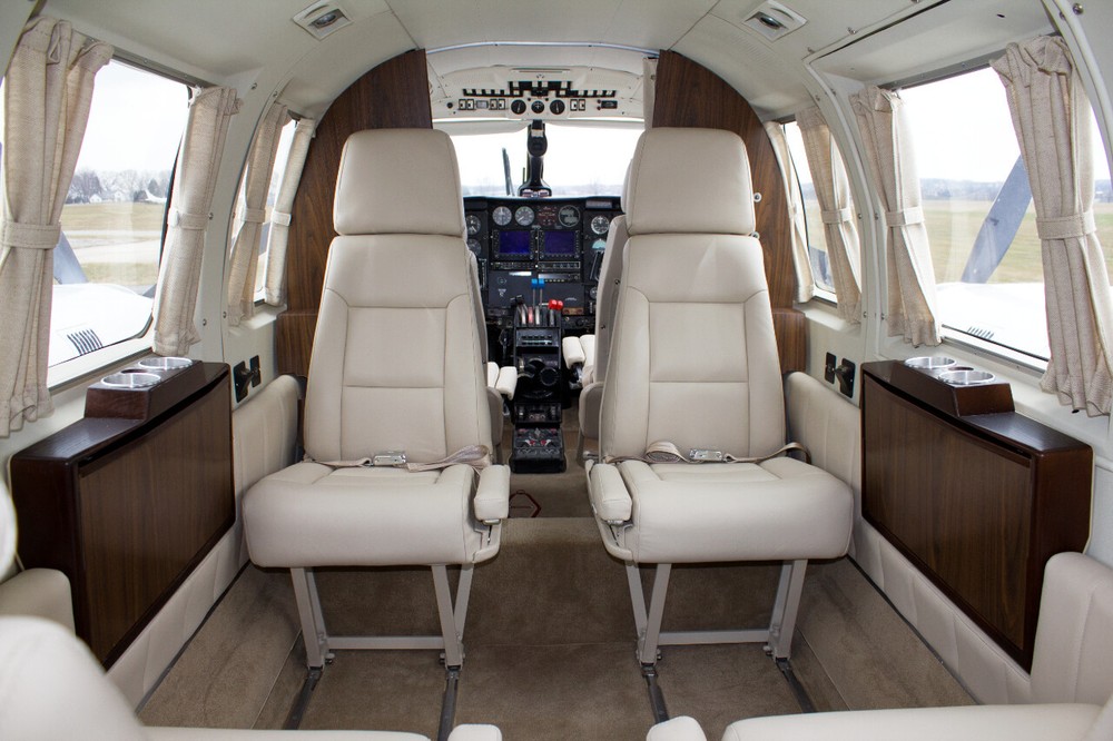 Beechcraft King Air 90, Queen Air leather interior