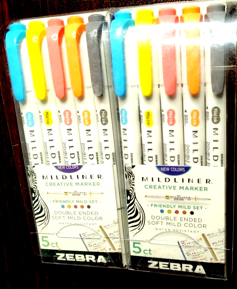 Zebra Double Ended Mild Creative Markers Friendly Lot 2x Assorted Colors