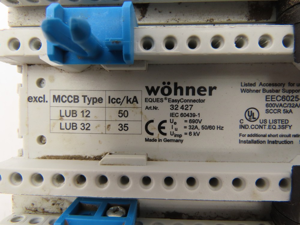 Wohner EEC6025-L Busbar Adapter Chassis Rack 600V 32A 3PH