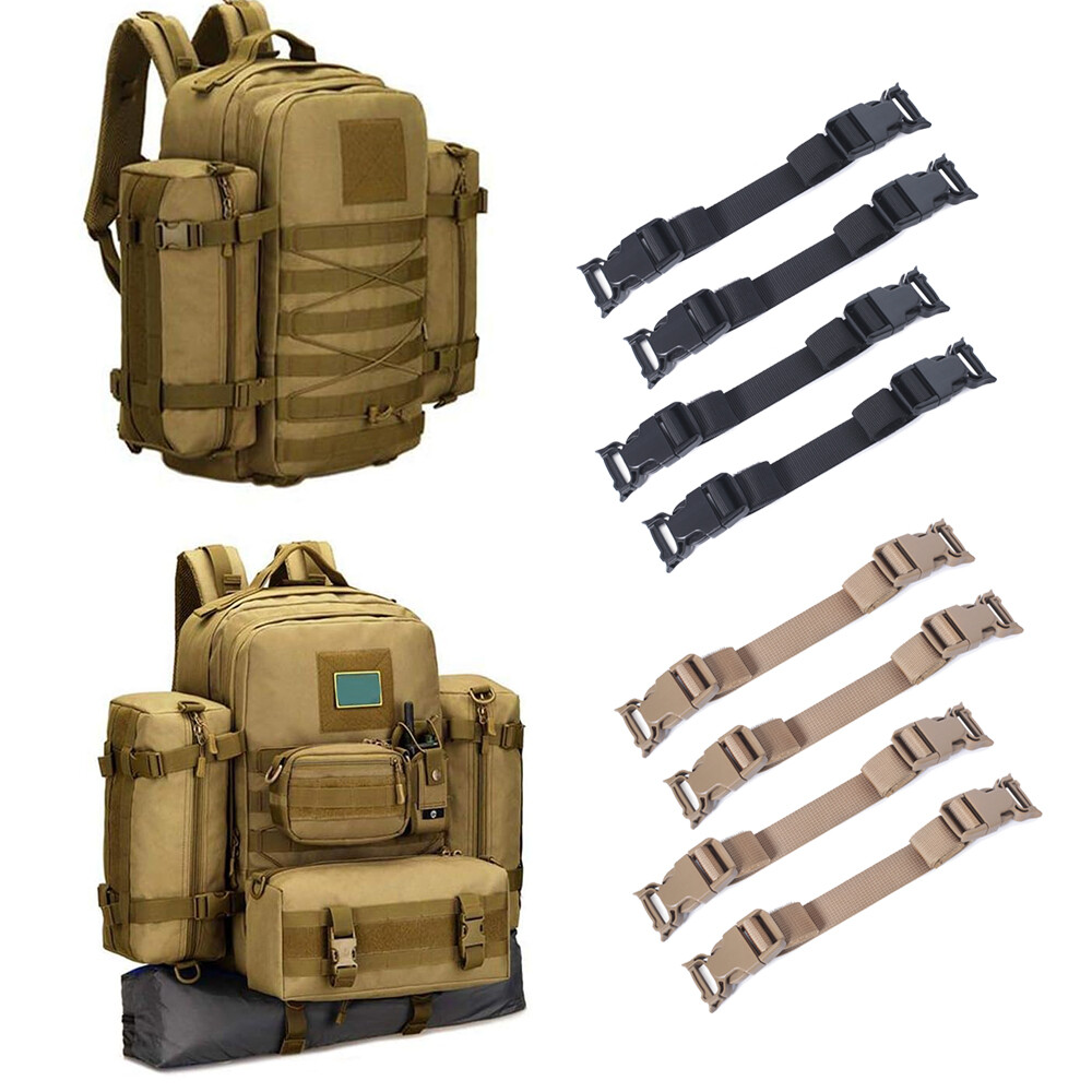 4pcs Tactical Molle Fixed Strap Backpack Straps Nylon Accessories with Buckle