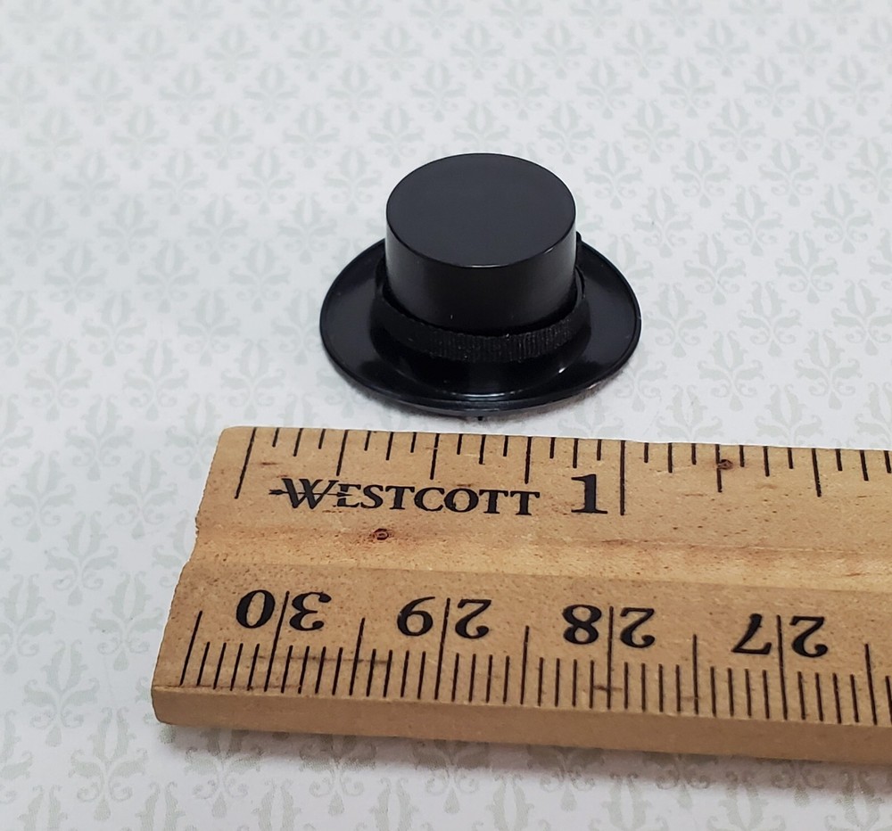 Tiny Black Top Hat Steampunk with Ribbon - Small Half Scale 1:24