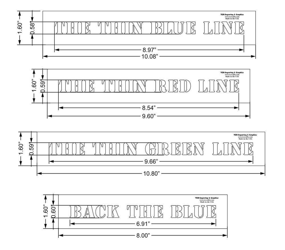 Flag Message Border 4 Piece Stencil Set-Small-14 Mil Mylar
