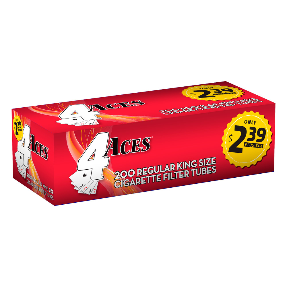 4 Aces Tubes - Regular King Size Cigarette Filter Tubes - 200 Each, 1000 Total!