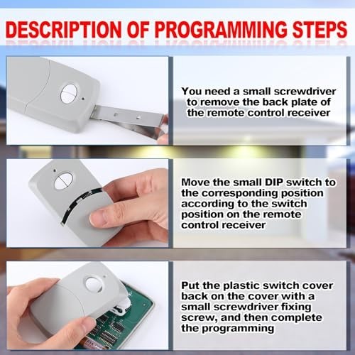 6 Pcs Two Button Garage Door Remote Control, Compatible with Linear Multicode 10