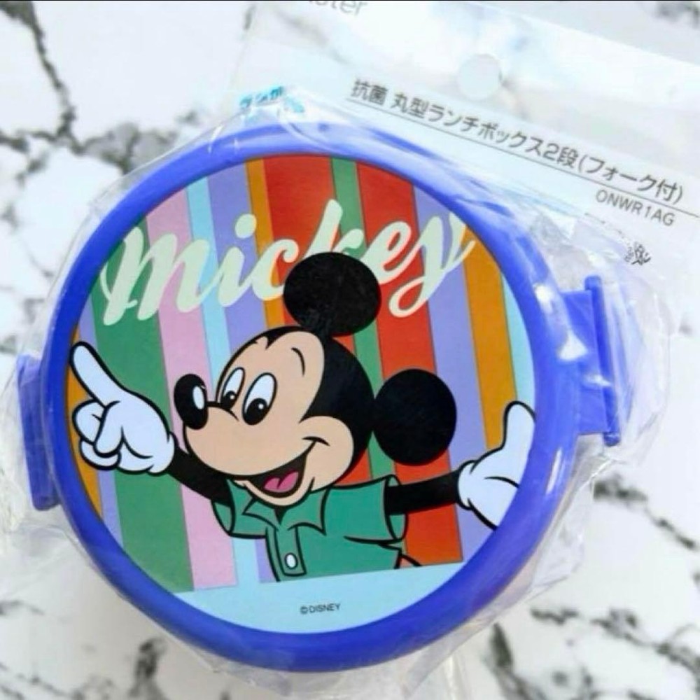 Retro Mickey Round lunch box with fork 500ml Microwave safe