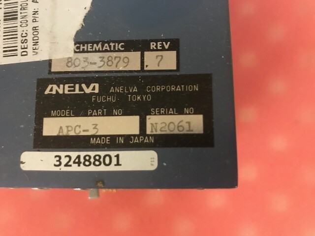 Anelva APC-3 PRESSURE Controller