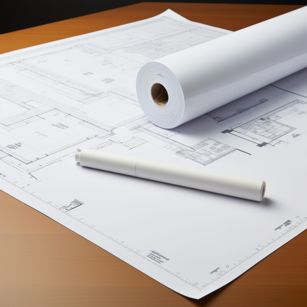 36” x 150'- 4 ROLLS 24lb plotter paper CAD Wide Format Rolls Top Notch Quality