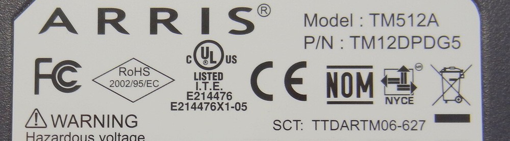 Arris Touchstone Telephony Modem TM512A TM12DPDG5