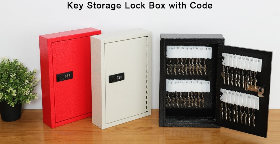 40 - 200 Key Storage Code Lock Box Wall Mount Keys Holder Safe Cabinet Organizer
