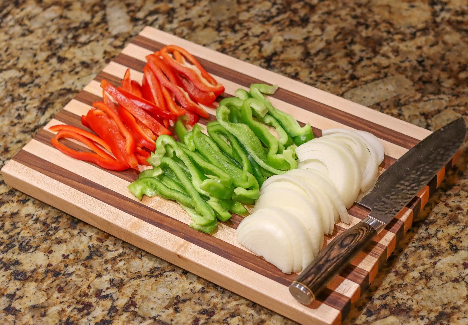 1" Thick Maple & Walnut Wood Cutting Board with Feet (17" x 11")