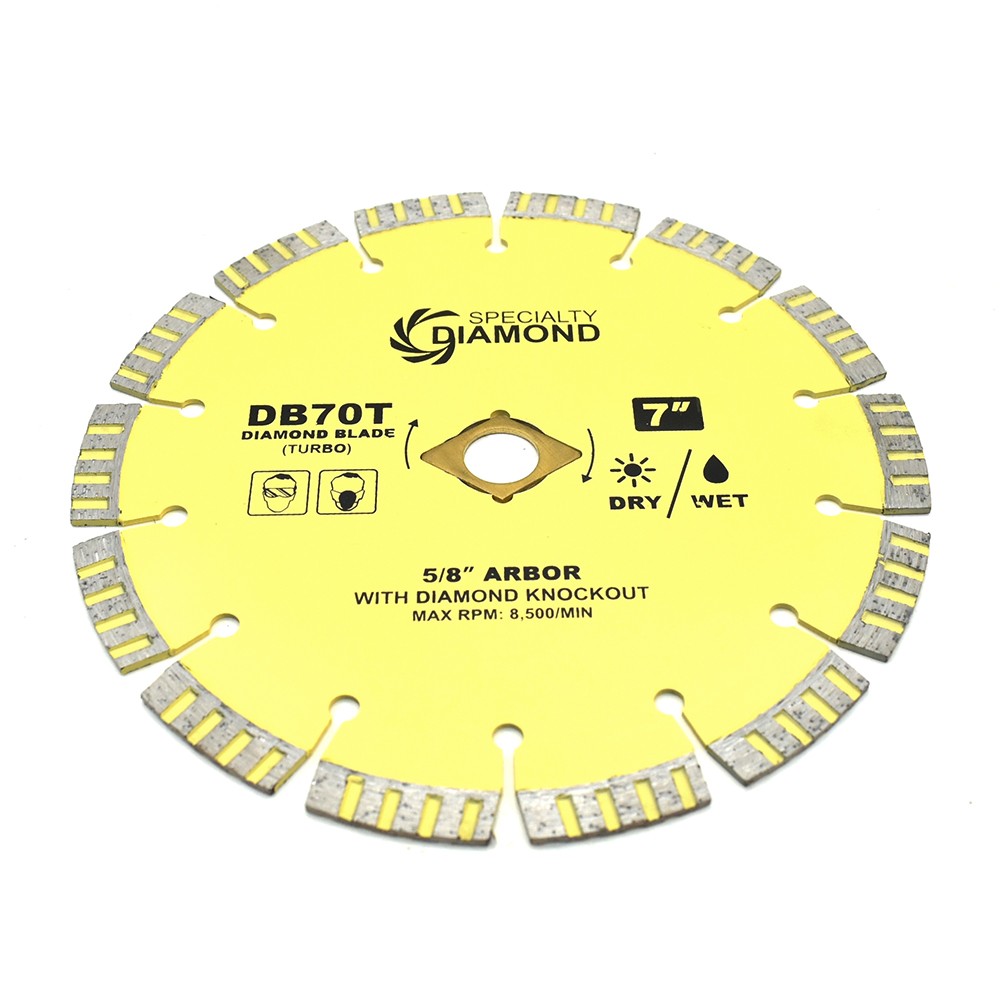 7" High Performance Dry/Wet Cutting General Purpose Turbo Segmented DiamondBlade