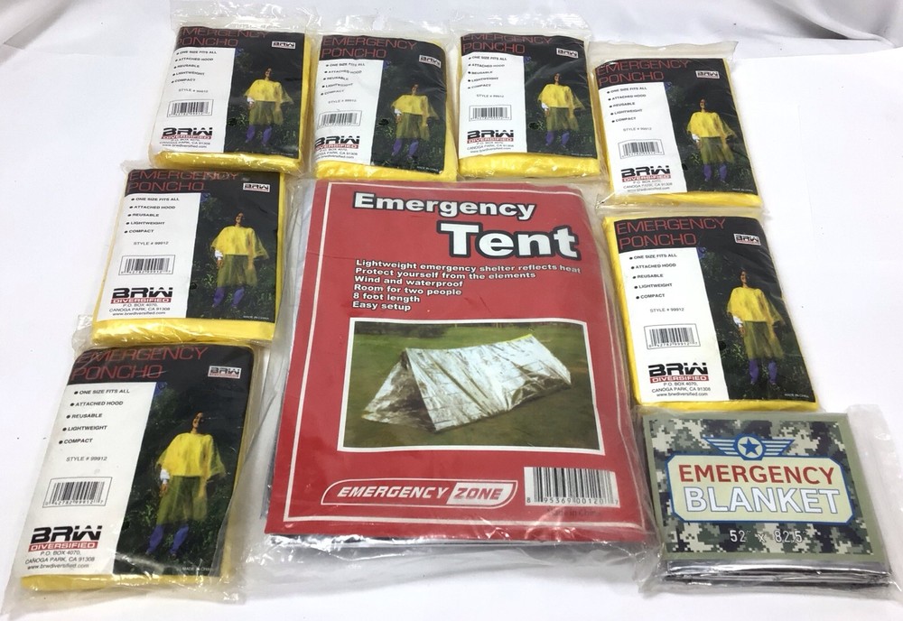 Emergency Tent Blanket & 7 Ponchos