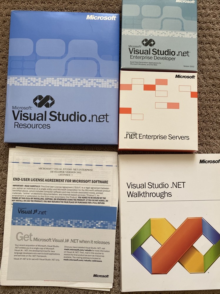 Microsoft Studio.net 2002 Enterprise Developer Full Retail Complete