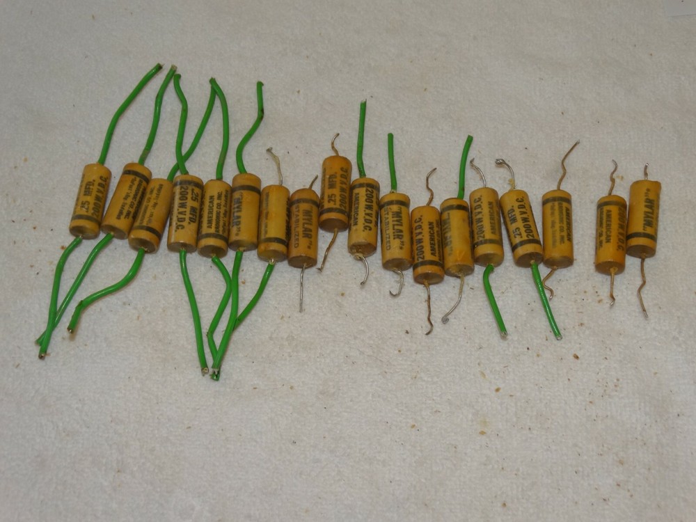 18 - Vintage "Mylar" Capacitor Pulls .25 mfd 200wvdc