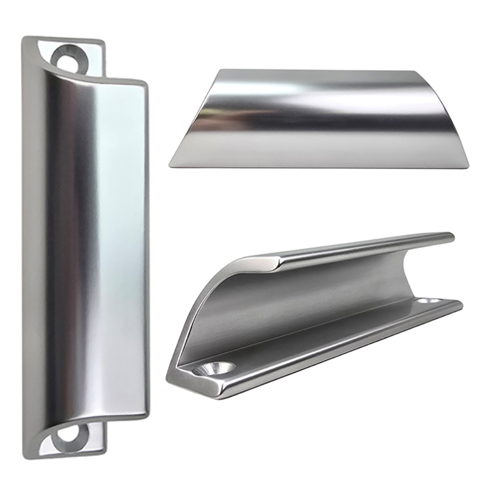 HOPPE Small Pull Handle for Patio Doors 3-1/16" (77mm) Screw Centers Silver