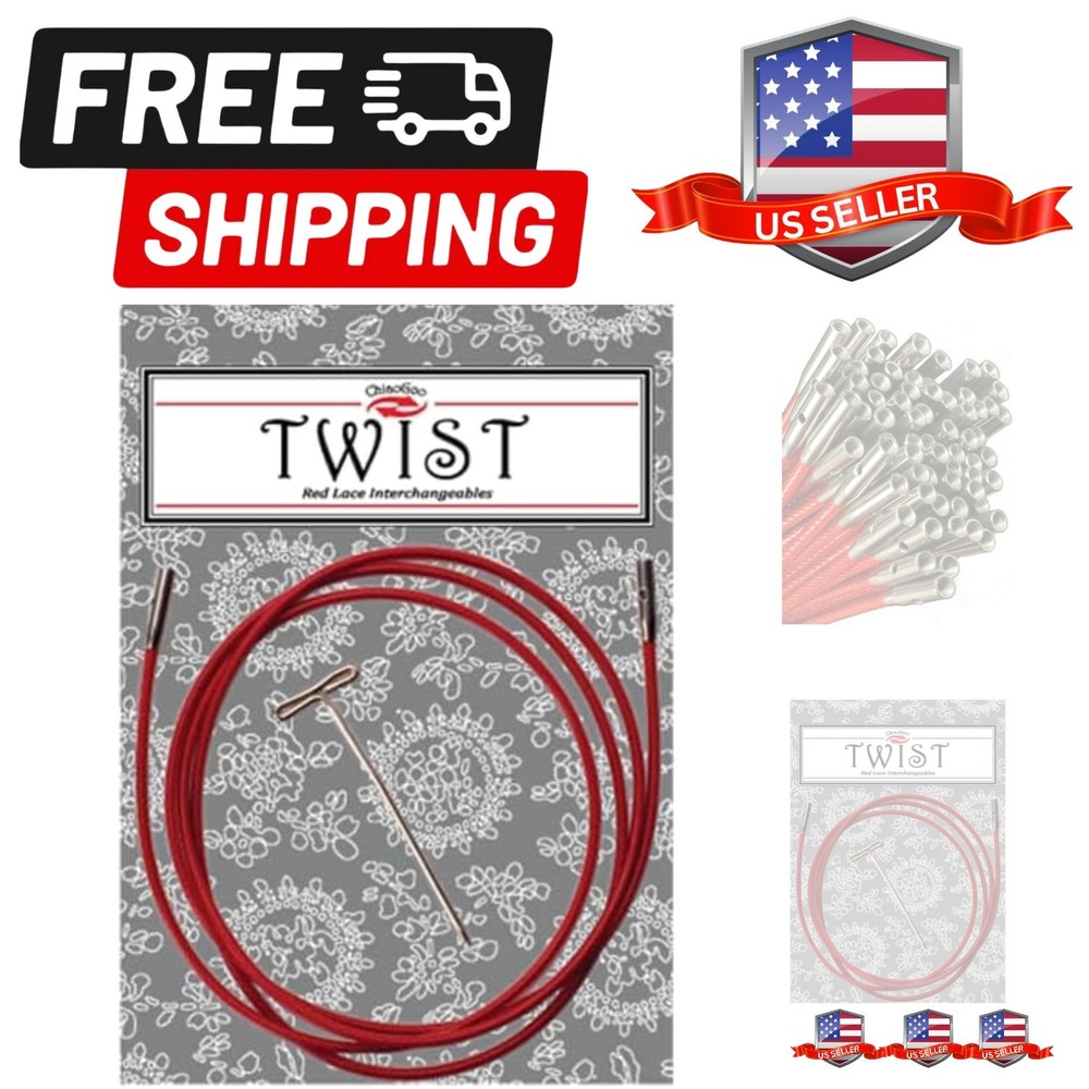 Twist Small Lace Interchangeable Cables, 37-Inch, Red