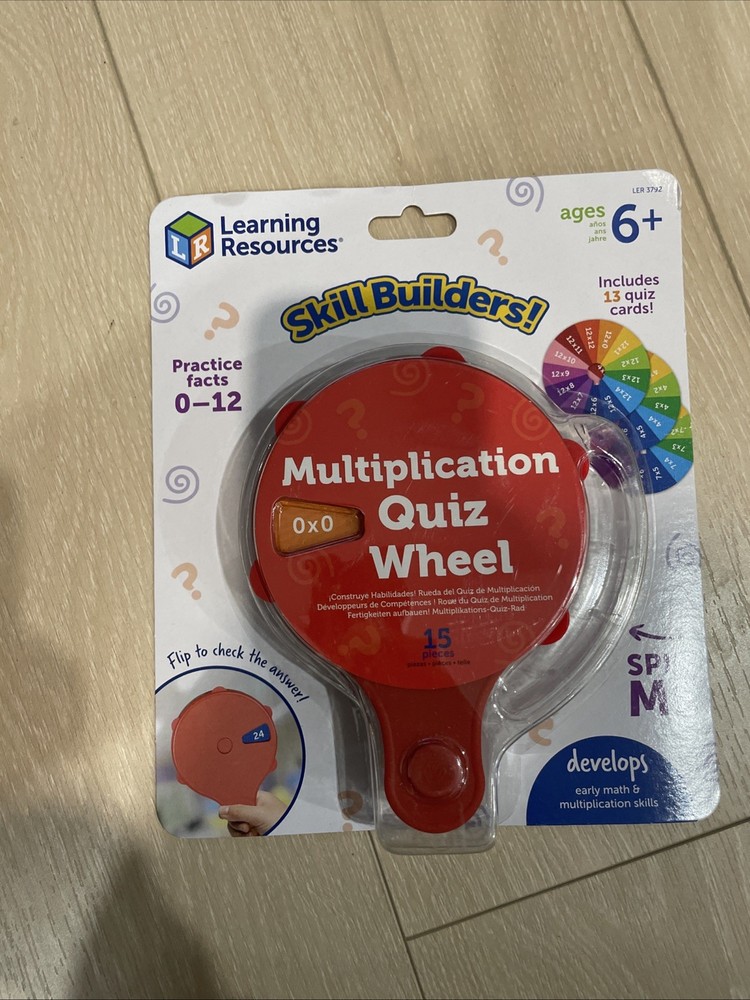 Learning Resources Skill Builders! Multiplication Quiz Wheel, Math Fidget Toy