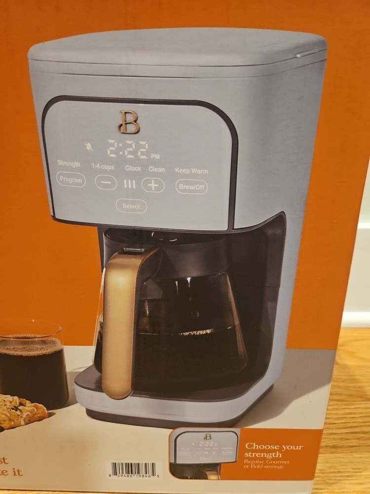 Beautiful 12-Cup Programmable Coffee Maker Drew Barrymore Cornflower blue NEW