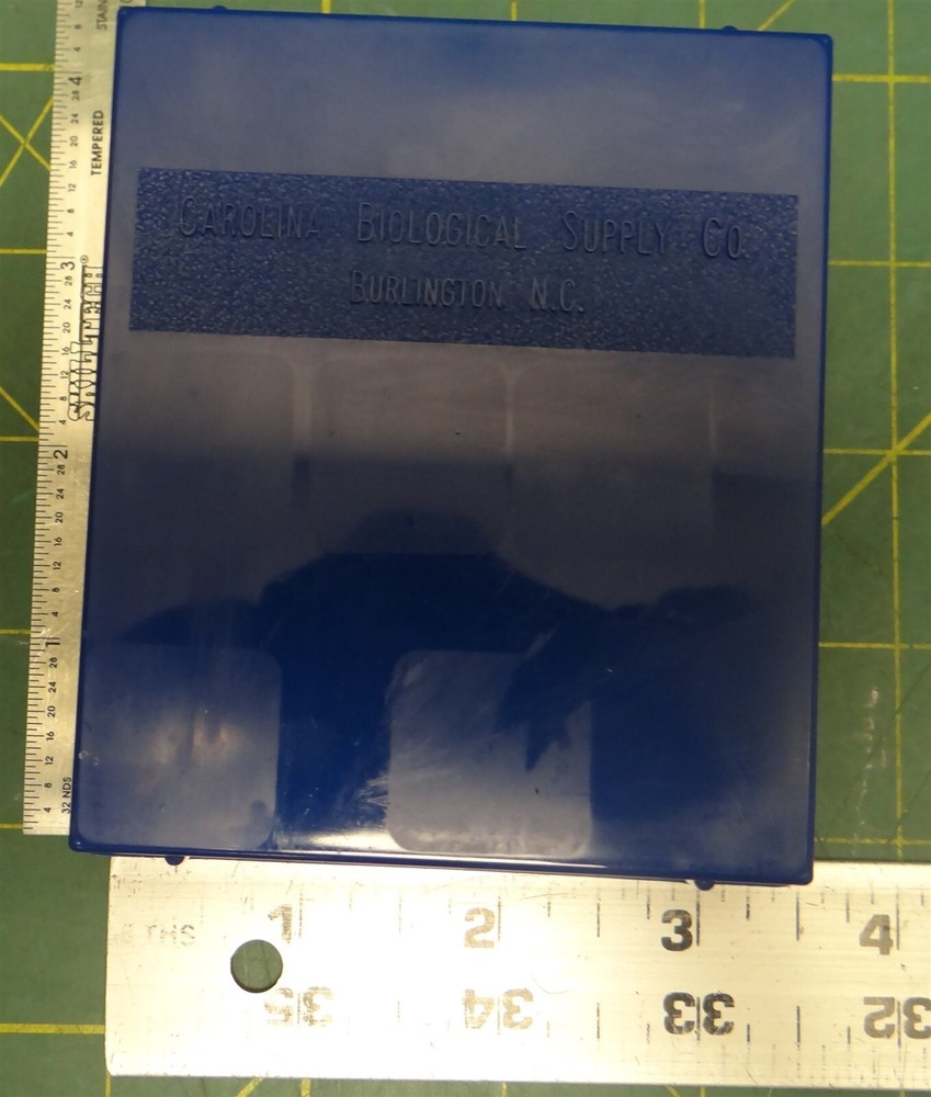 (9 Pack) Misc. Brand Misc. Prepared Microscope Slides in a Blue Storage Box