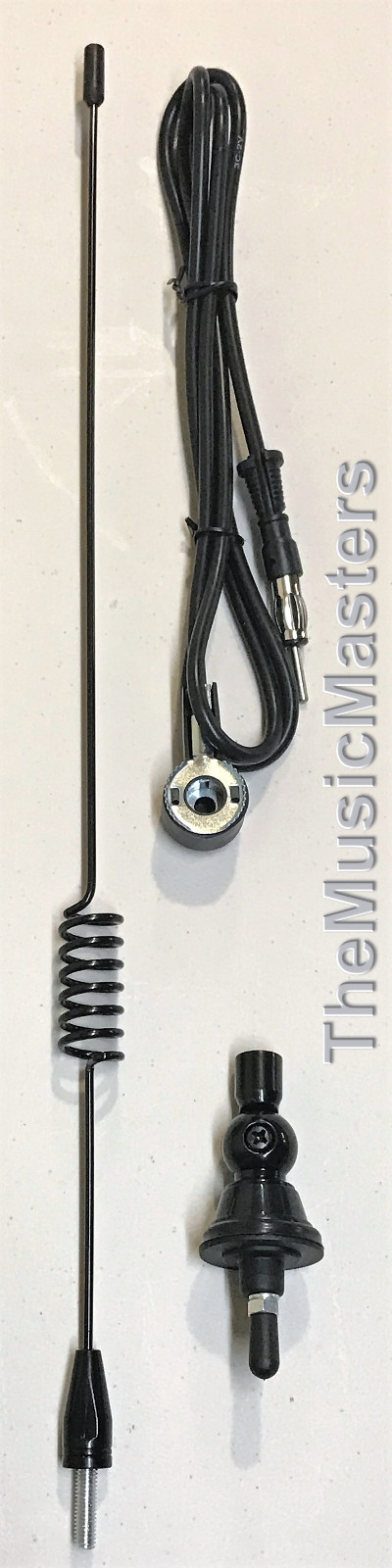 Black 17" inch Spring Whip Ball Base Universal Antenna Car Audio Stereo Radio