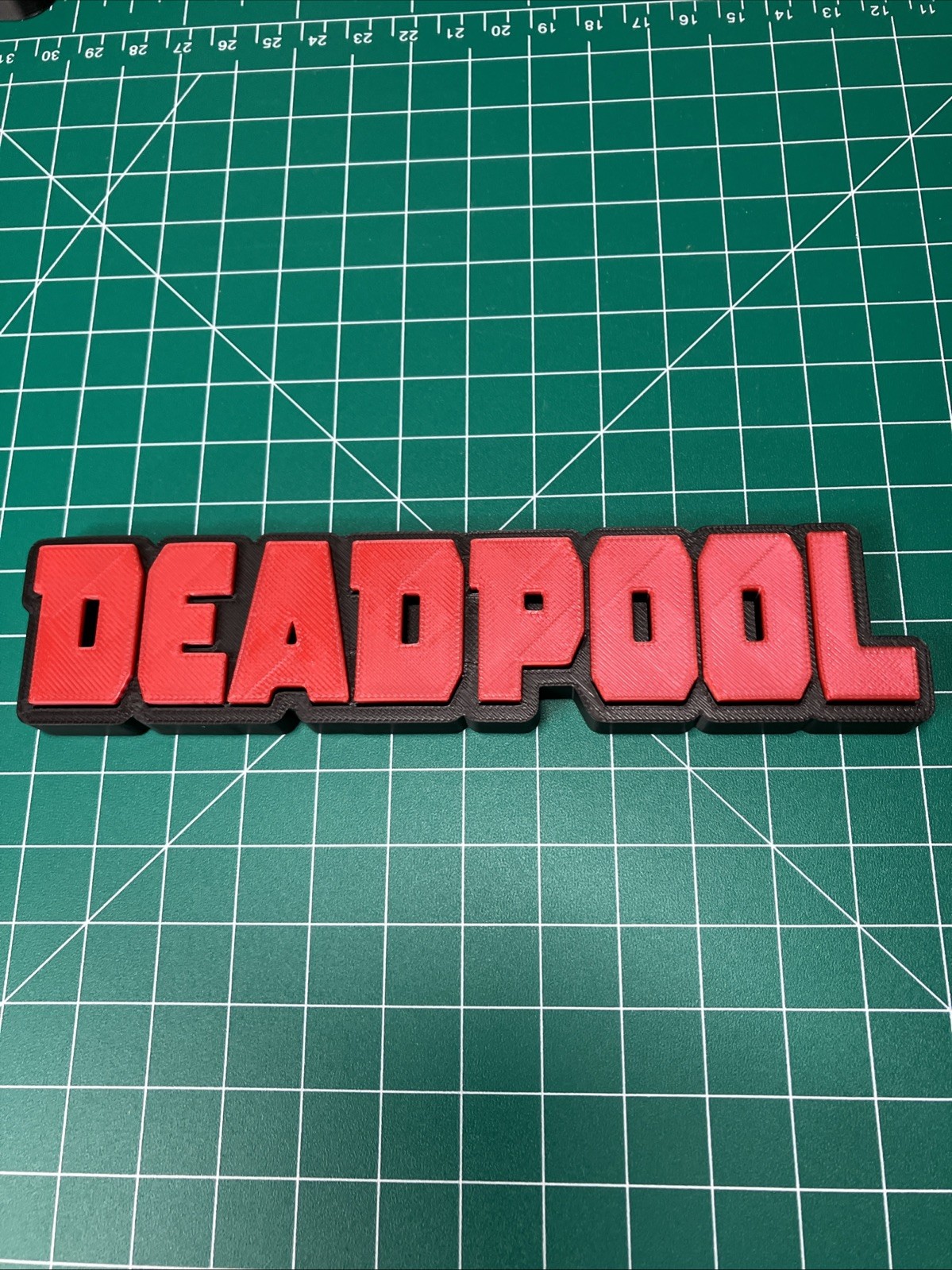 3d Printed Deadpool Logo Sign Wall Desk Shelf Fan Art