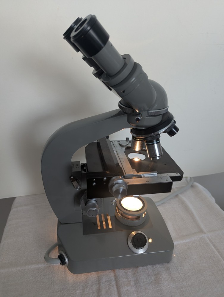 Vintage Olympus KHC Microscope Tokyo Japan with Illuminator Lab Ready