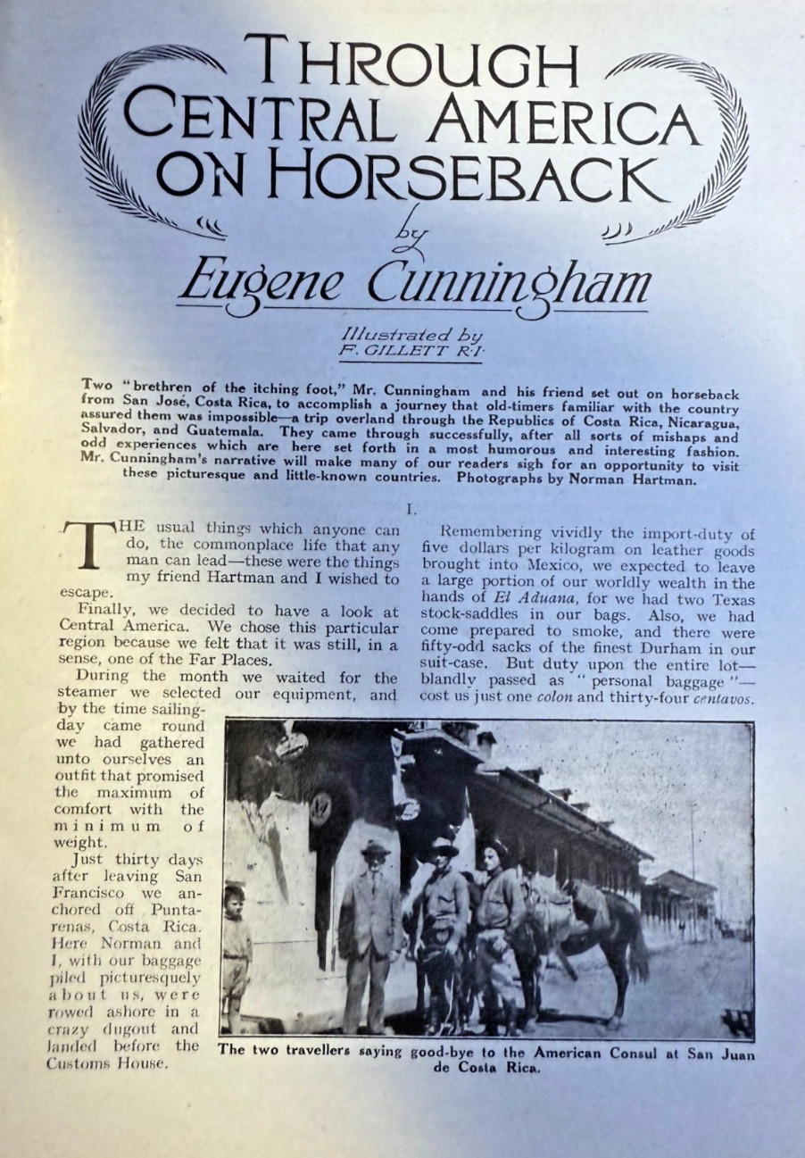 1921 Through Costa Rica Nicaragua Salvador & Guatemala on Horseback