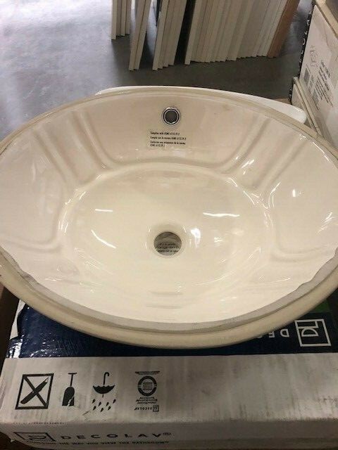(1495U-CBN) Oval Vitreous China Undermount Sink in Bone Color