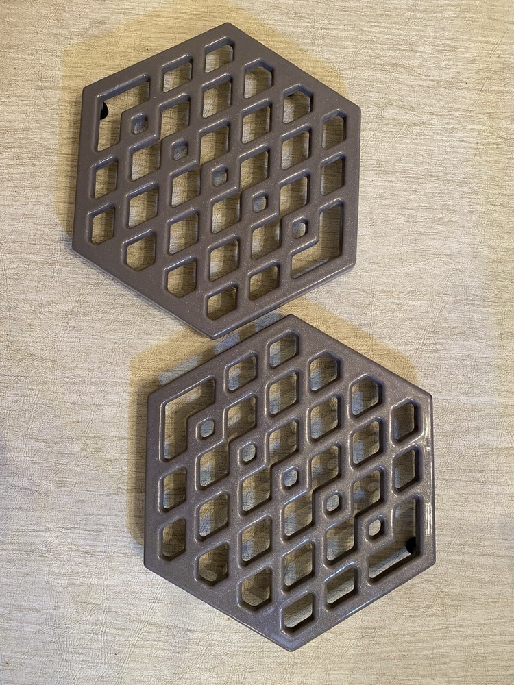 Cast Iron Trivets Set Of 2 Gray
