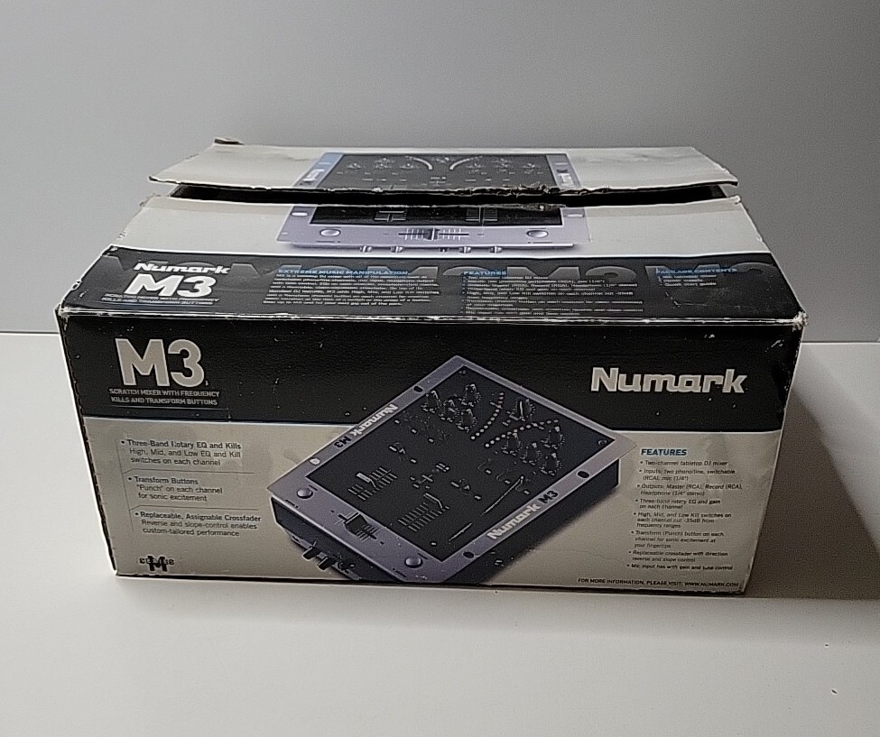 Numark M3 Tabletop 2 Channel Scratch DJ Mixer No Cord Untested